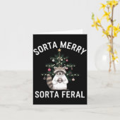 Christmas Raccoon Sorta Merry Sorta Feral Xmas Karte (Gelbe Blume)