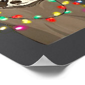 Christmas Racoon Swea,funny Christmas Lights Racco Poster (Ecke)