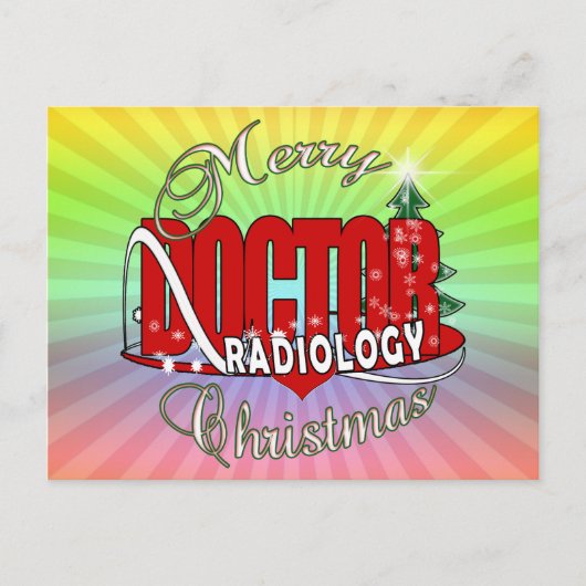 CHRISTMAS RADIOLOGIE FEIERTAGSPOSTKARTE (Vorderseite)
