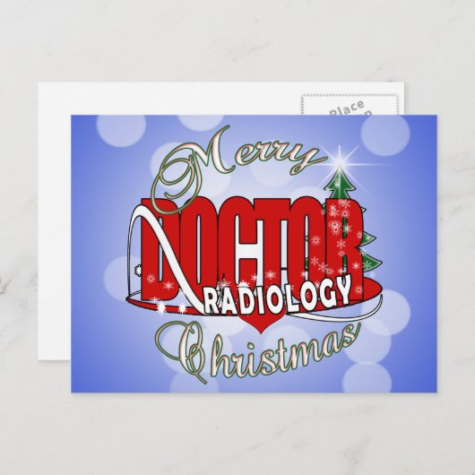 CHRISTMAS RADIOLOGIE FEIERTAGSPOSTKARTE (Vorne/Hinten)