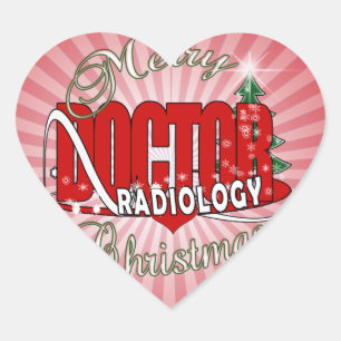 CHRISTMAS RADIOLOGIE Herz-Aufkleber