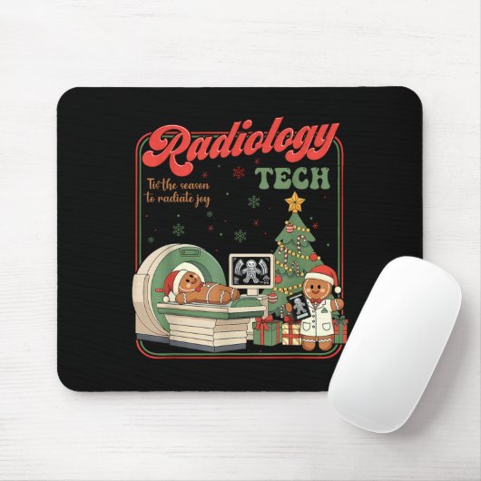 Christmas Radiology Tech Funny Gingerbread Man Rad Mousepad (Mit Mouse)