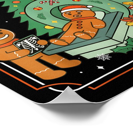 Christmas Radiology Tech Funny Gingerbread Man Rad Poster (Ecke)