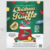 Christmas Raffle Green & Gold Holiday Ticket Sack  Flyer (Vorne)