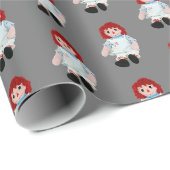 Christmas Rag Doll auf Grau Geschenkpapier (Rolleneckpunkt)