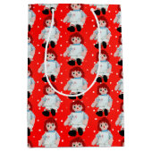 Christmas Rag Doll auf Polka Dots Mittlere Geschenktüte (Vorderseite)