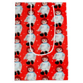 Christmas Rag Doll auf Polka Dots Mittlere Geschenktüte (Rückseite)
