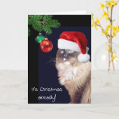 Christmas Ragdoll Cat Humor Karte (Gelbe Blume)