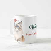 Christmas Ragdoll Cat Watercolor Kaffeetasse (Vorderseite Links)