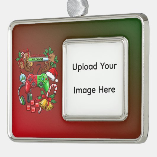 Christmas Rahmen-Ornament Silber (Links)