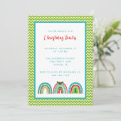 CHRISTMAS RAINBOW EINLADUNG (Stehend Vorderseite)