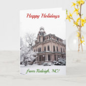 Christmas Raleigh NC North Carolina Architektur Karte (Gelbe Blume)