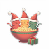 Christmas Ramen Cat Santa Anime Meow Kitty Meow Ca Aufkleber (Vorderseite)