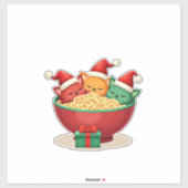 Christmas Ramen Cat Santa Anime Meow Kitty Meow Ca Aufkleber (Blatt)