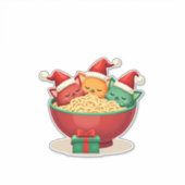 Christmas Ramen Cat Santa Anime Meow Kitty Meow Ca Aufkleber (Vorderseite)