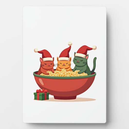 Christmas Ramen Cat Santa Anime Meow Kitty Meow Ca Fotoplatte (Vorderseite)