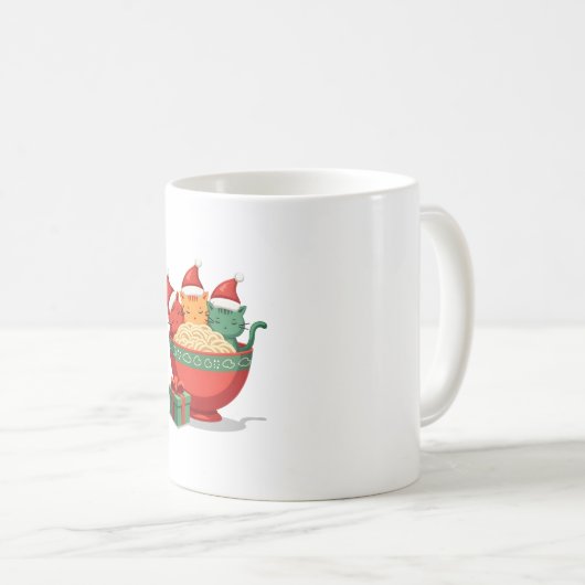Christmas Ramen Cat Santa Anime Meow Kitty Meow Ca Kaffeetasse (VorderseiteRechts)
