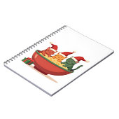 Christmas Ramen Cat Santa Anime Meow Kitty Meow Ca Notizblock (Linke Seite)