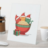 Christmas Ramen Cat Santa Anime Meow Kitty Meow Ca Sockelschild (In Situ)