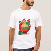Christmas Ramen Cat Santa Anime Meow Kitty Meow Ca T-Shirt (Vorderseite)