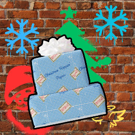 Christmas Rappin' Blue Geschenkpapier