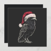 Christmas Raven Feiertagskarte (Vorne/Hinten)