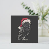 Christmas Raven Feiertagskarte (Stehend Vorderseite)