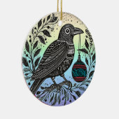 Christmas Raven Keramik Ornament (Rechts)