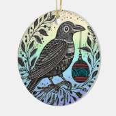 Christmas Raven Keramik Ornament (Links)