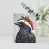 Christmas Raven Postkarte (Stehend Vorderseite)