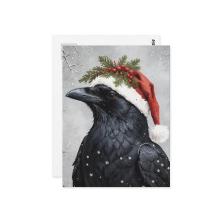 Christmas Raven Postkarte