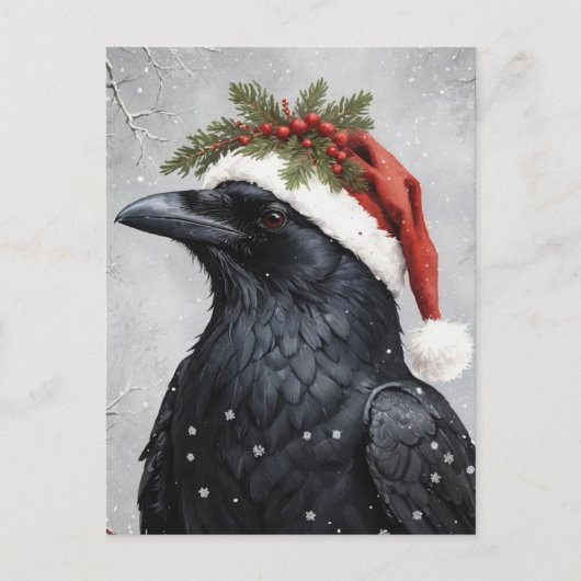 Christmas Raven Postkarte (Vorderseite)