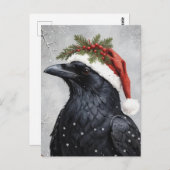 Christmas Raven Postkarte (Vorne/Hinten)