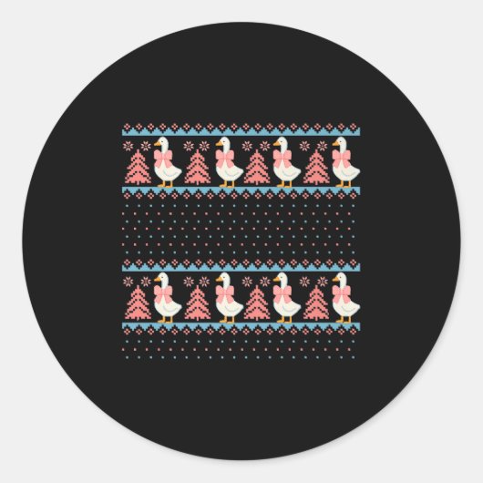 Christmas Rch Goose Ugly Sweater Pajama Xmas Tree  Runder Aufkleber (Vorderseite)