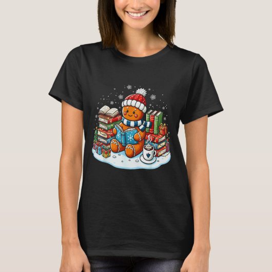 Christmas Reading Book Lover Bookworm Librarian Gi T-Shirt (Vorderseite)