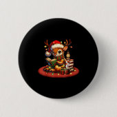 Christmas Reading Book Lovers Bookworm Coffee Rein Button (Vorderseite)