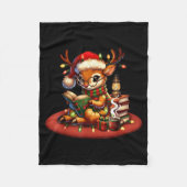 Christmas Reading Book Lovers Bookworm Coffee Rein Fleecedecke (Vorderseite)