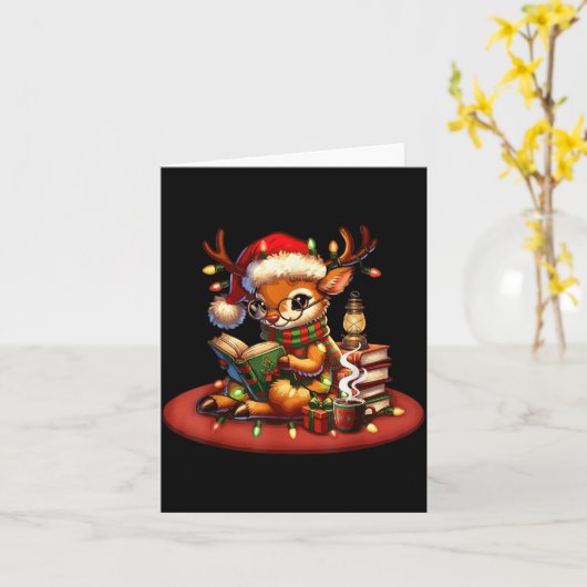 Christmas Reading Book Lovers Bookworm Coffee Rein Karte (Gelbe Blume)