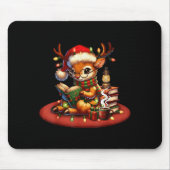 Christmas Reading Book Lovers Bookworm Coffee Rein Mousepad (Vorne)