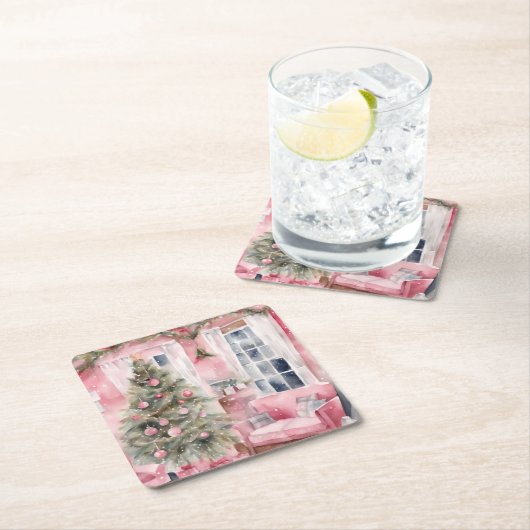 Christmas rechteckiger pappuntersetzer (Vor Ort)