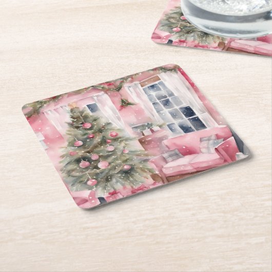 Christmas rechteckiger pappuntersetzer (angewinkelt)