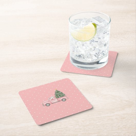 Christmas Rechteckiger Pappuntersetzer (Vor Ort)