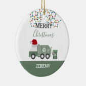 Christmas Recycling Garbage Truck Custom Keramik Ornament (Rechts)