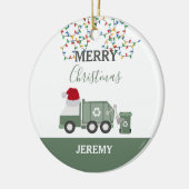 Christmas Recycling Garbage Truck Custom Keramik Ornament (Links)