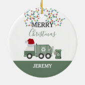 Christmas Recycling Garbage Truck Custom Keramik Ornament (Hinten)