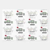 Christmas Recycling Garbage Truck Custom Name  Geschenkpapier Set (Vorderseite)