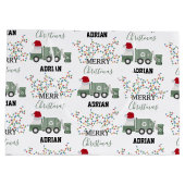 Christmas Recycling Garbage Truck Custom Name Große Geschenktüte (Rückseite)