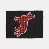 Christmas Red And Black Buffalo Plaid German Sheph Fleecedecke (Vorderseite (Horizontal))