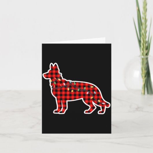 Christmas Red And Black Buffalo Plaid German Sheph Karte (Vorderseite)