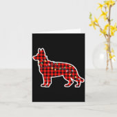 Christmas Red And Black Buffalo Plaid German Sheph Karte (Gelbe Blume)